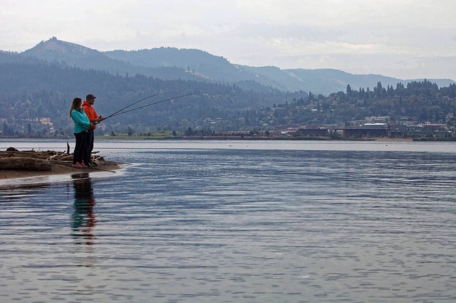 Couple fishing