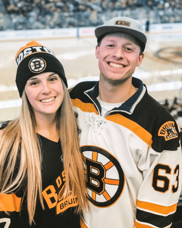 Couple at Bruins hockey game