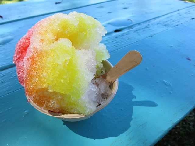 colorful shaved ice