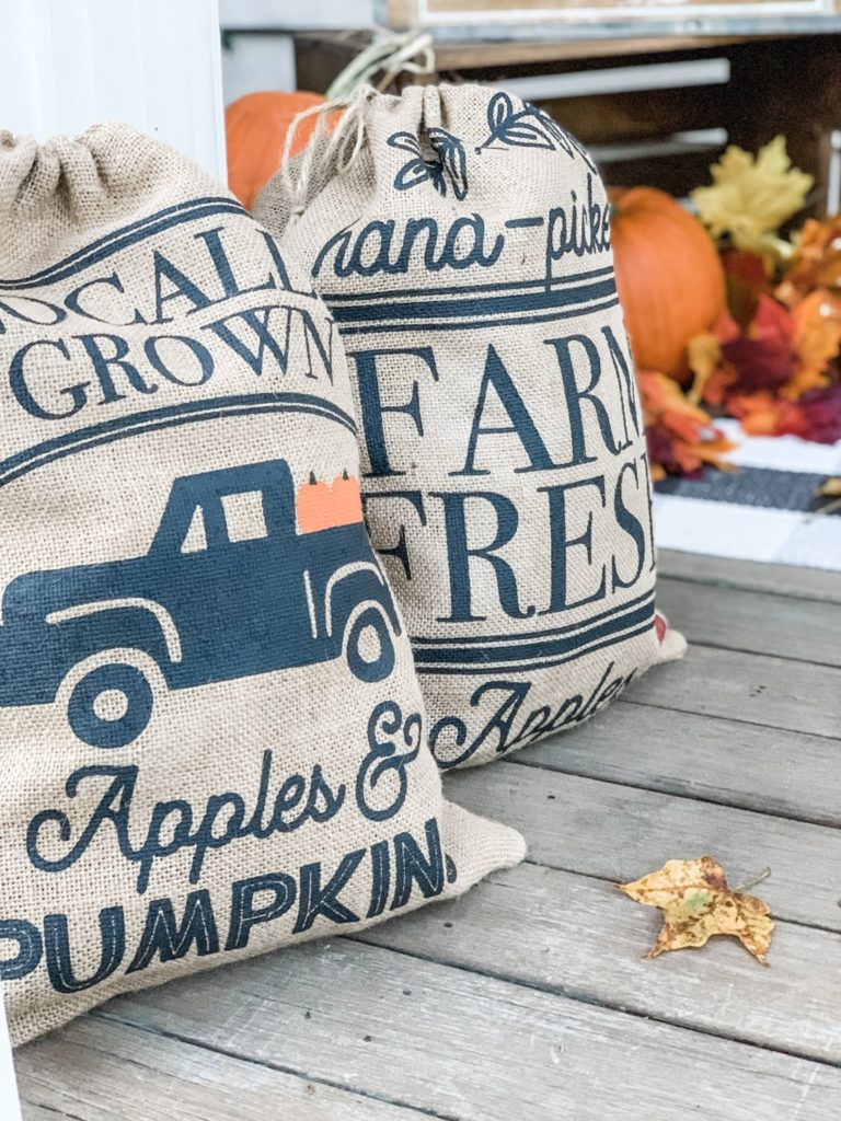 Fall burlap sacks