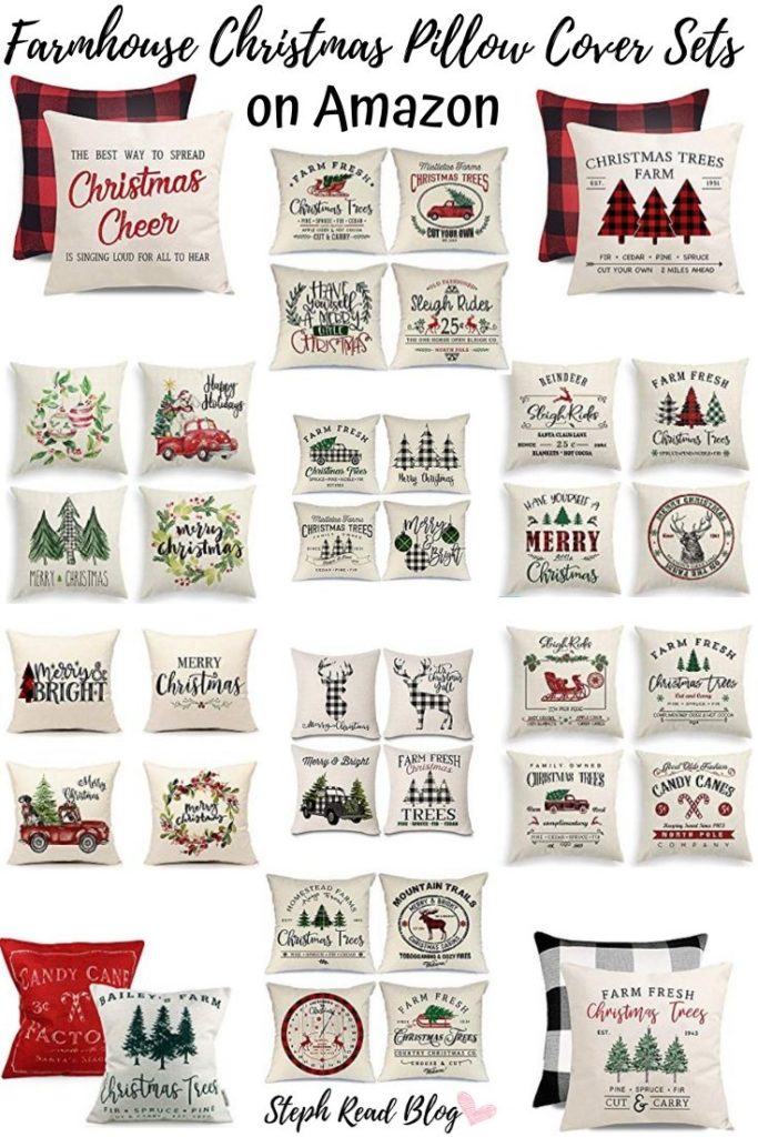 Famhouse Christmas Pillows on Amazon