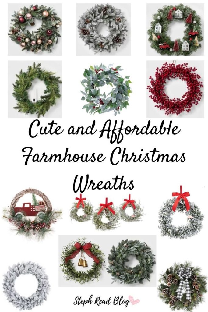 Cute and Affordable Farmhouse Christmas Wreaths