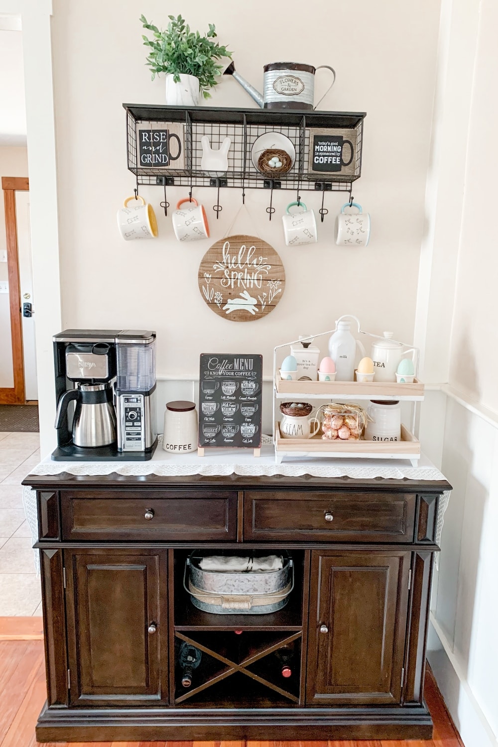 Cute & Simple Spring Coffee Bar Decor - Steph Read Blog