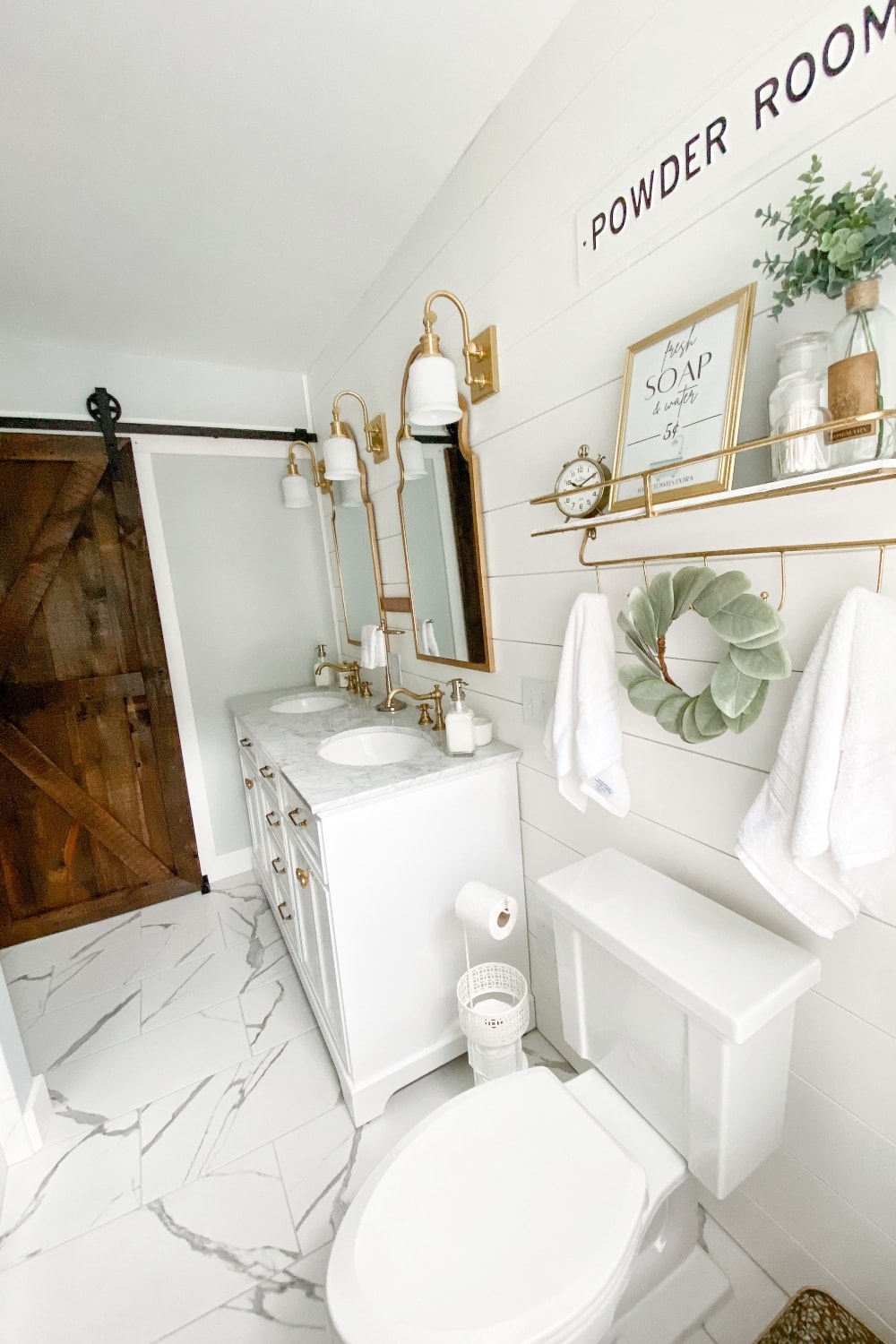 Modern Farmhouse Bathroom remodel: Before and After - Steph Read Blog