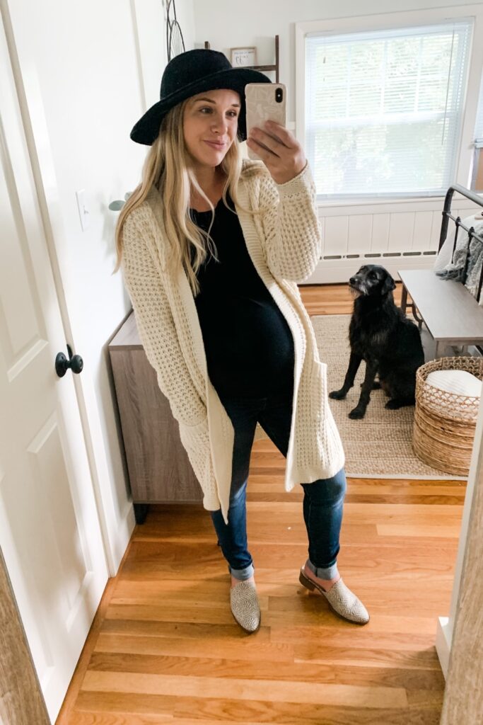 apricot oversized waffle knit cardigan with pockets from Amazon