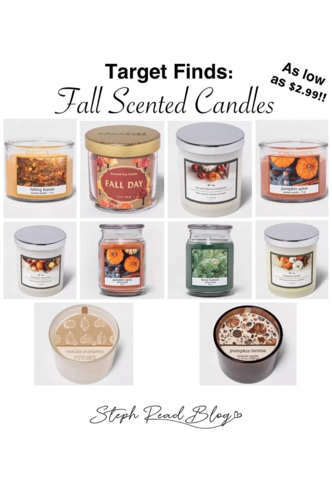 Fall scented candles from Target