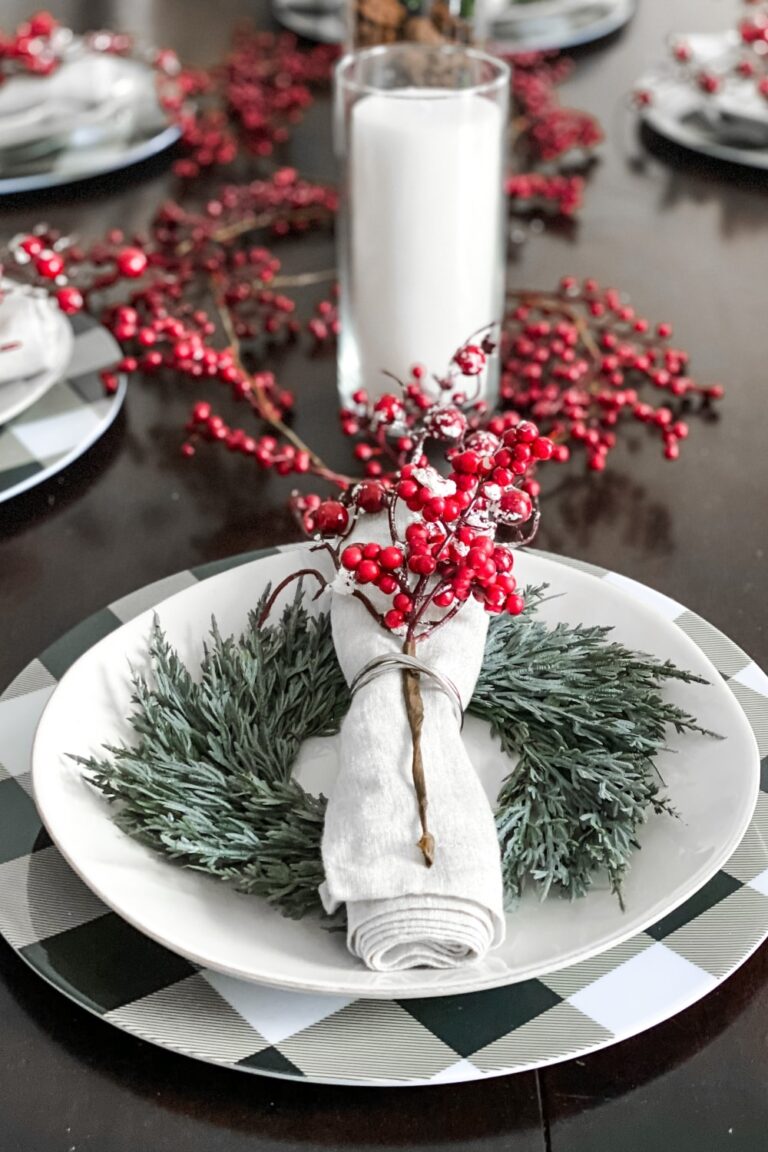 My Berry Red Christmas Tablescape that is Simple and Festive - Steph ...